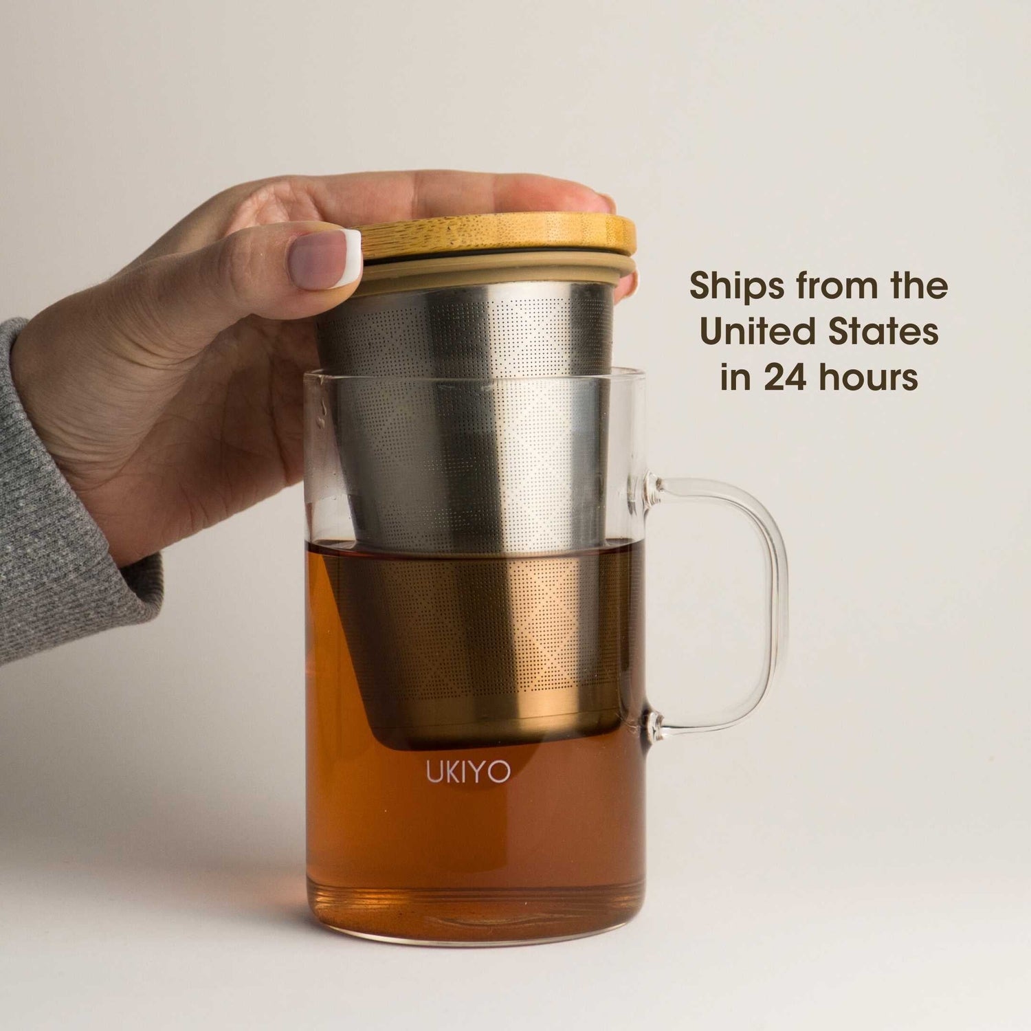 Ukiyo Wood - Glass &amp; Stainless Steel Tea Infuser