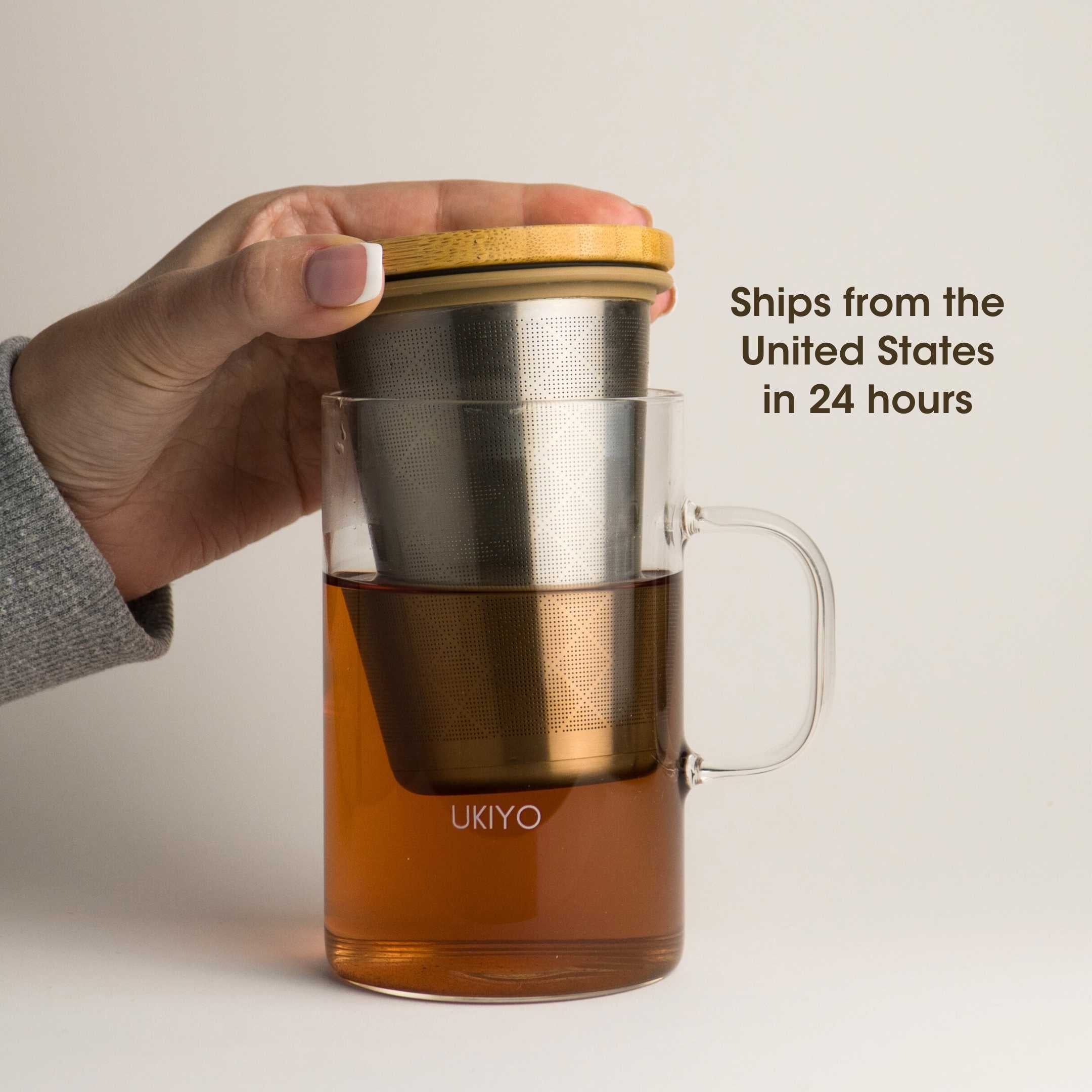 Ukiyo Wood - Glass &amp; Stainless Steel Tea Infuser