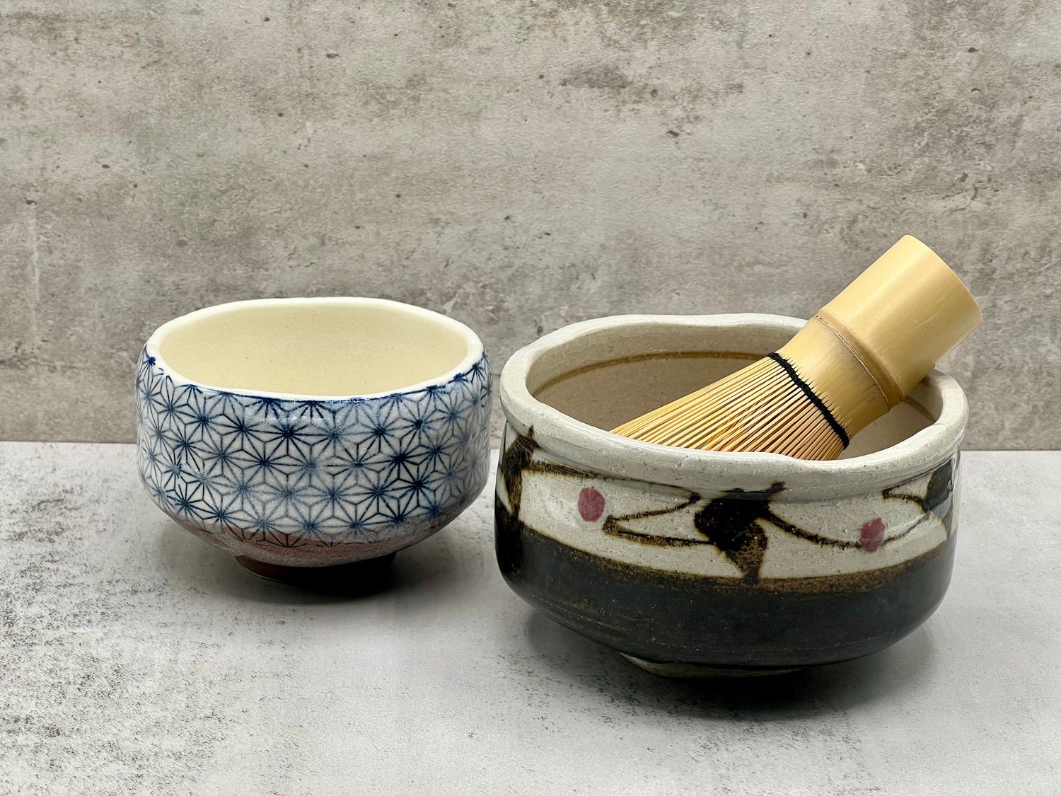 Asanoha Blue Mino-yaki Chawan - Japanese Mini Matcha Bowl