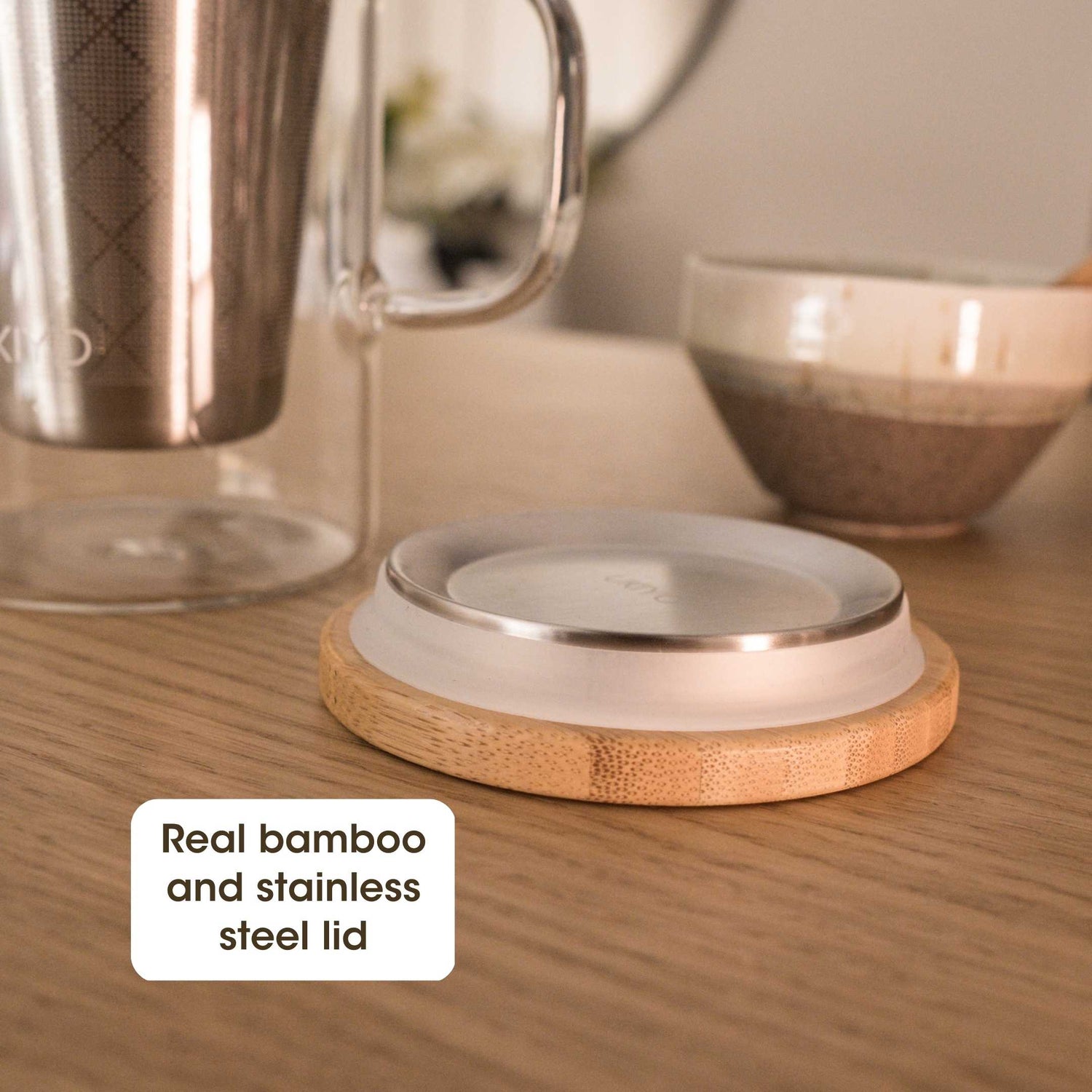 Ukiyo Wood - Glass &amp; Stainless Steel Tea Infuser