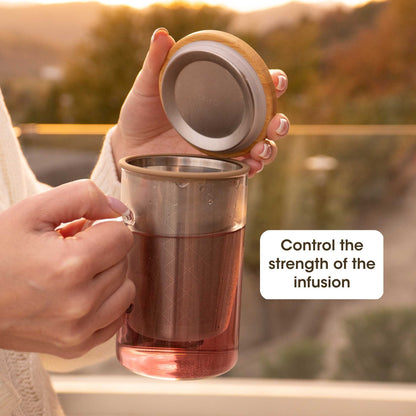 Ukiyo Wood - Glass &amp; Stainless Steel Tea Infuser