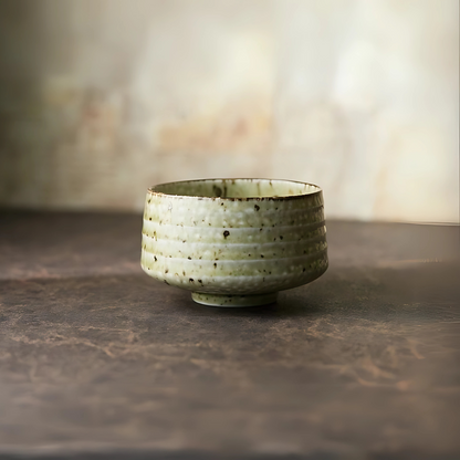 Kaneni White Ceramic Matcha Bowl