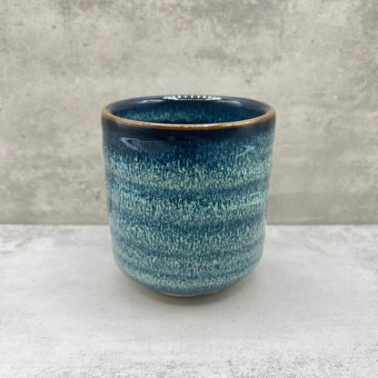 Namako Coral Blue Mino-yaki Yunomi - Japanese Teacup