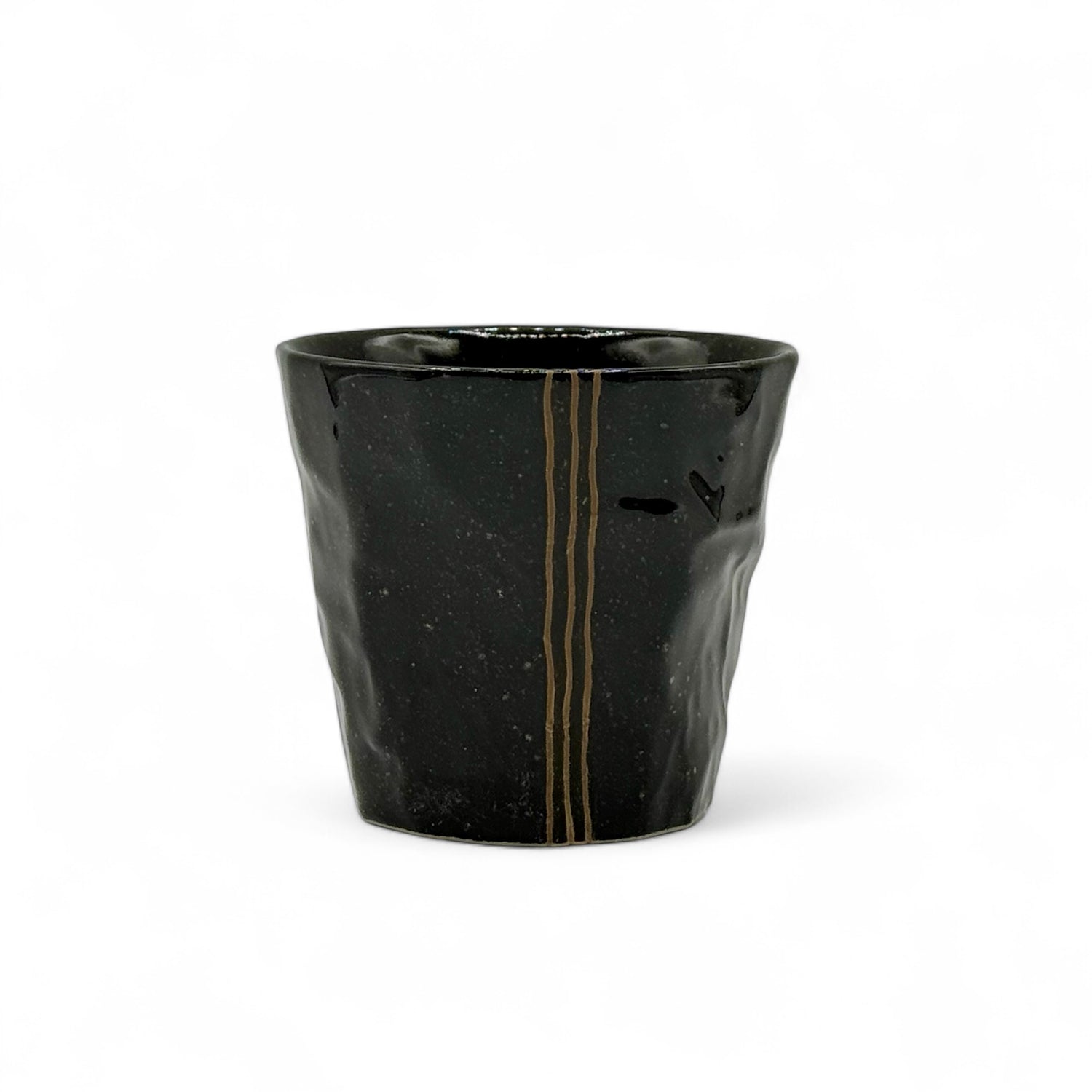 Kuro Rock Black Mino-yaki Yunomi - Japanese Teacup