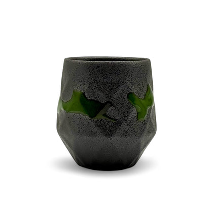 Kurobuki Ryusui Grey Green Mino-yaki Yunomi - Japanese Teacup