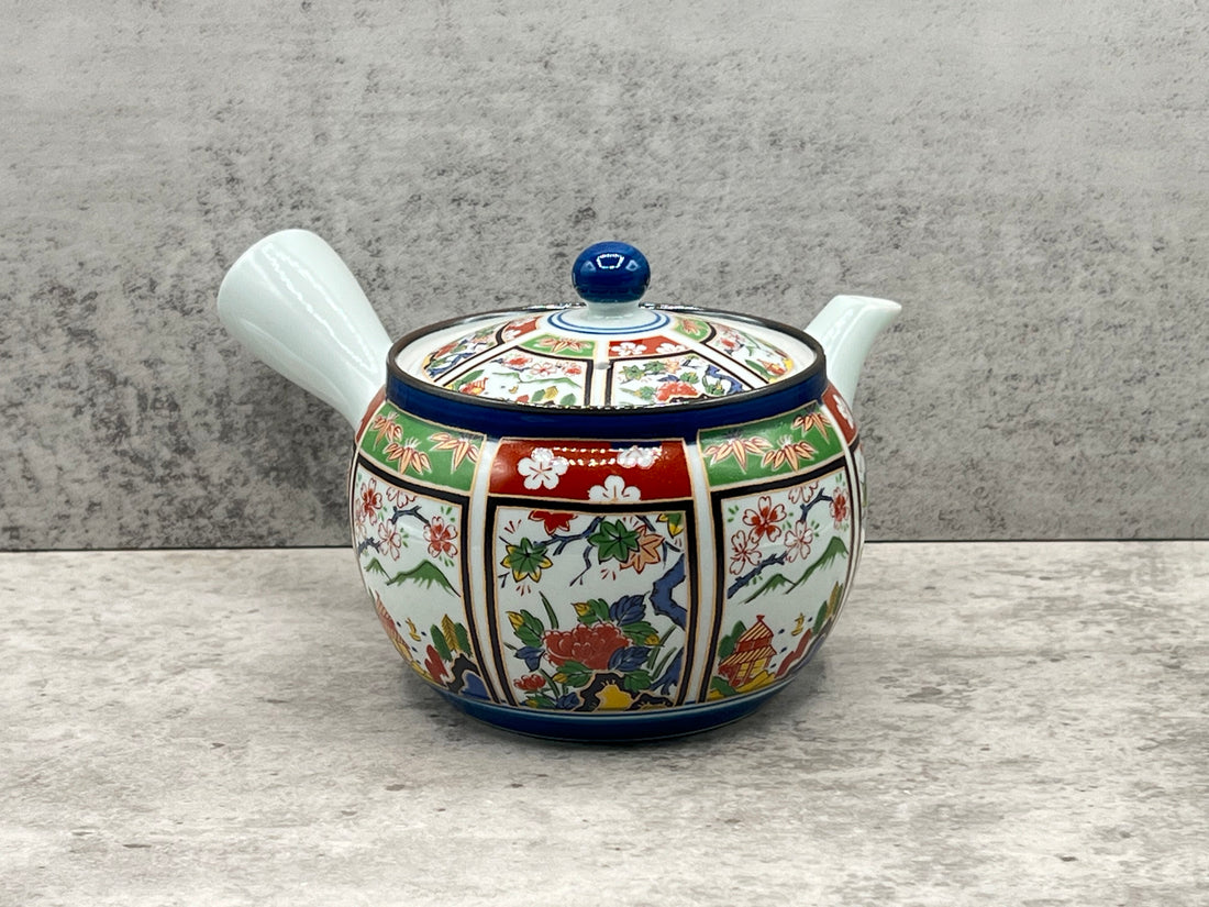 Nishiki Megumi White Arita-yaki Kyusu - Japanese Teapot