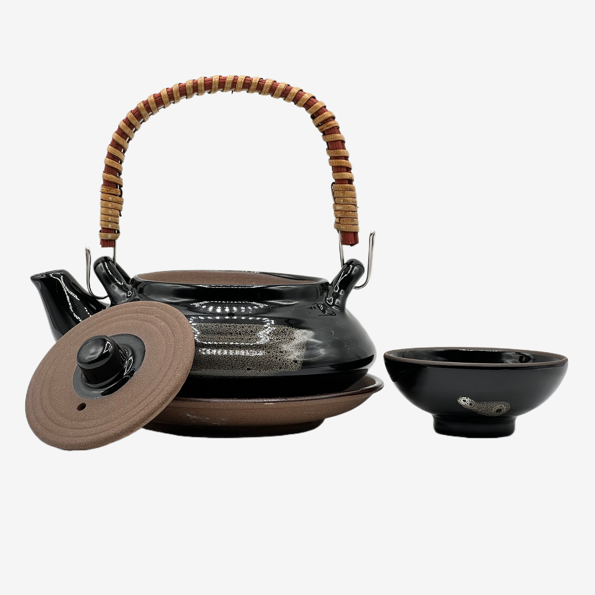 Tenmoku Brown Banko-yaki Kyusu - Japanese Teapot