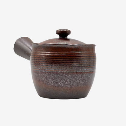 Hanafubuki Flame Brown Bankyo-yaki Kyusu - Japanese Teapot