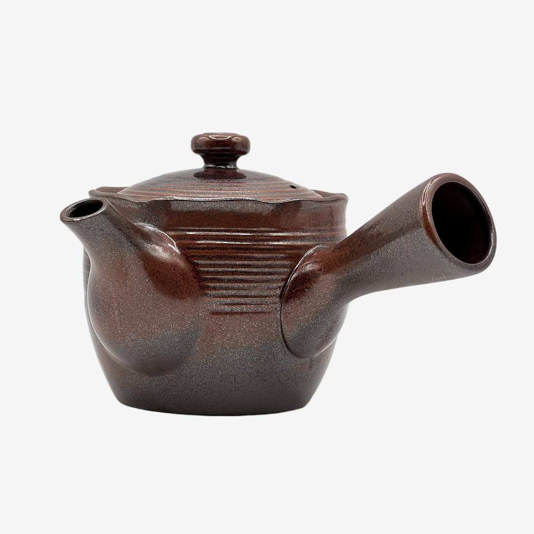 Hanafubuki Flame Brown Banko-yaki Kyusu - Japanese Teapot