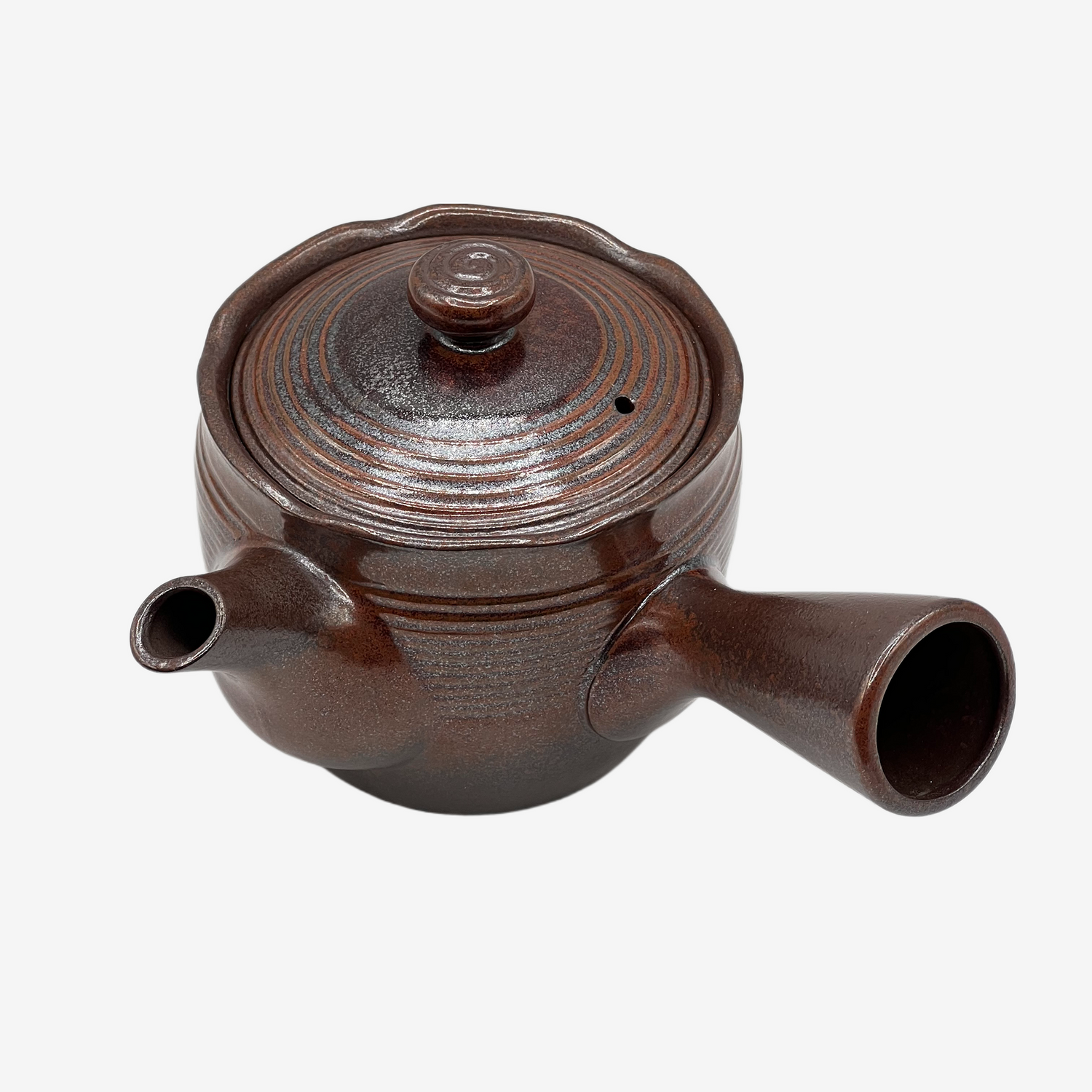 Hanafubuki Flame Brown Banko-yaki Kyusu - Japanese Teapot