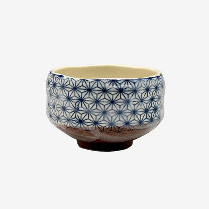 Asanoha Blue Mino-yaki Chawan - Japanese Mini Matcha Bowl