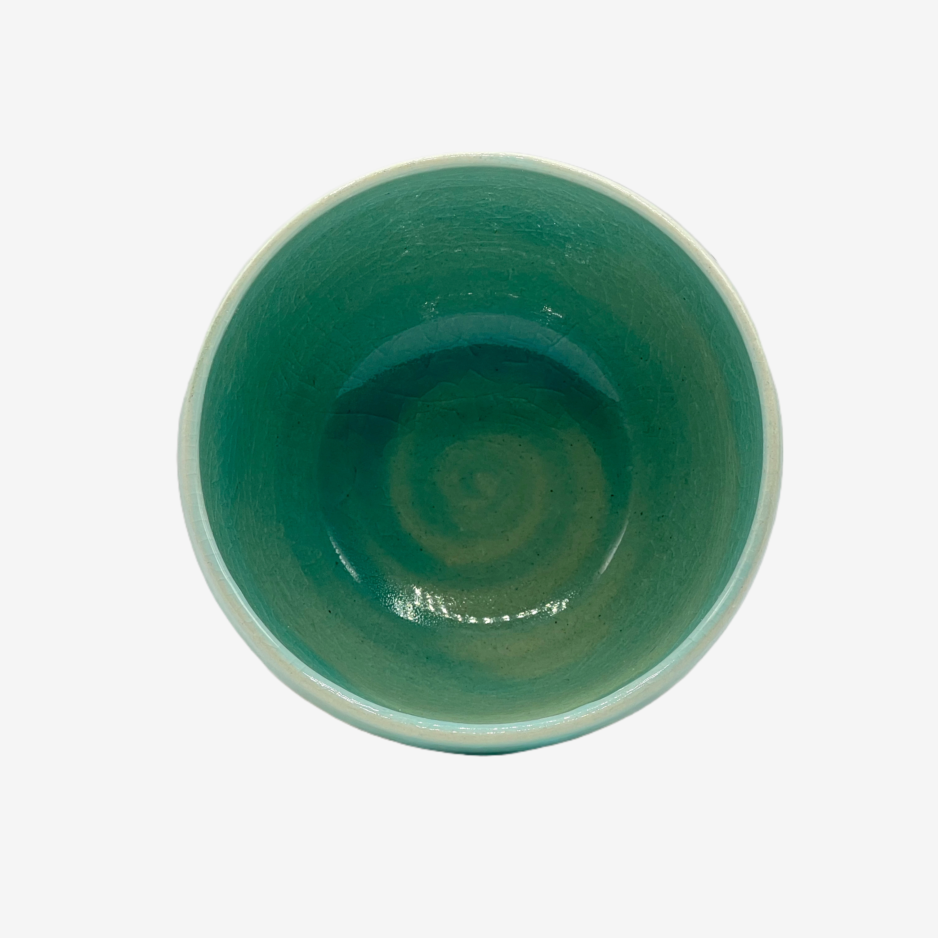 Kaku Hayashi Saku Sky Blue Mino-yaki Chawan by Kakurin - Japanese Mini Matcha Bowl