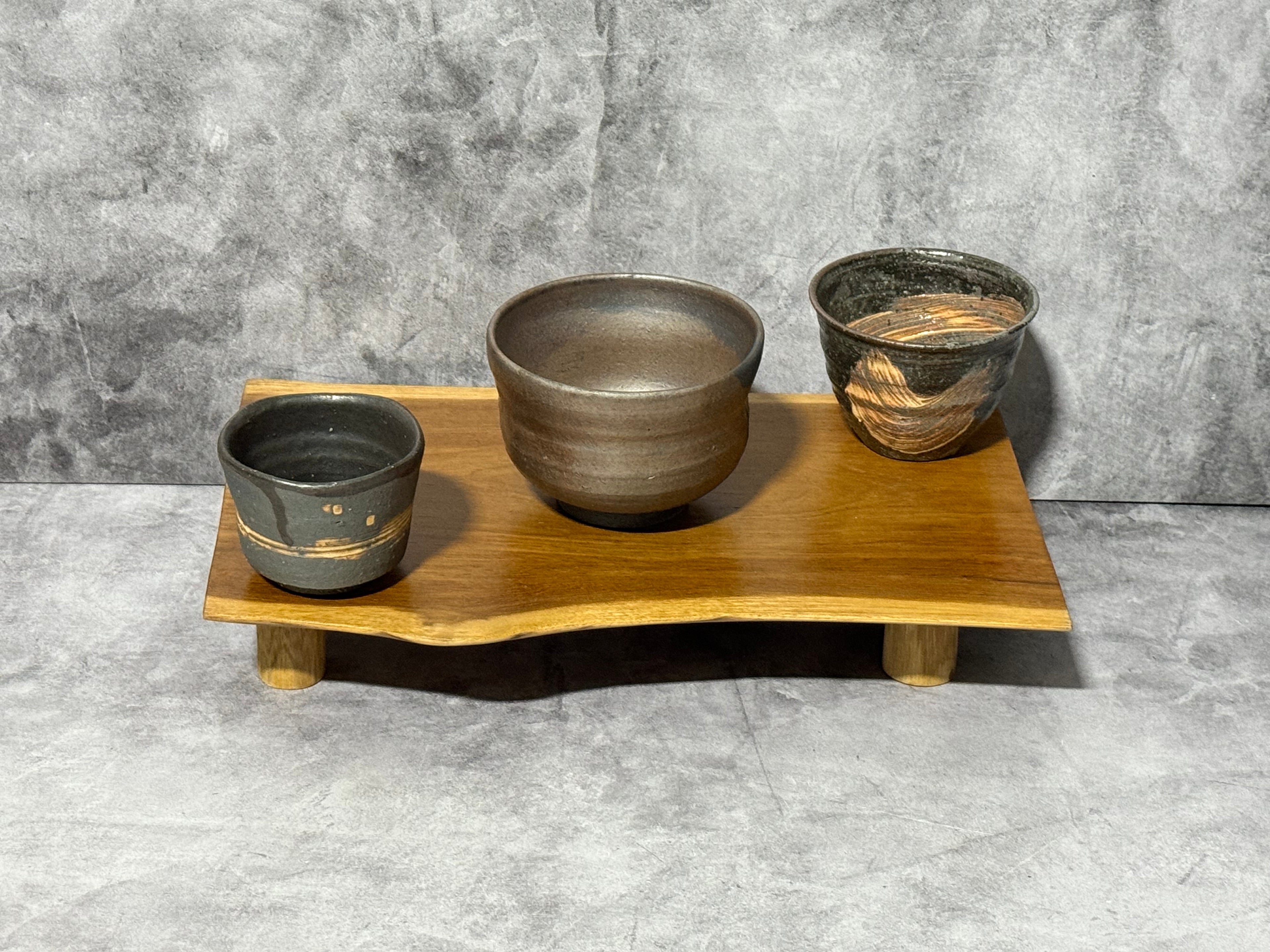 Karakane Rustic Brown Shigaraki-yaki Chawan - Japanese Matcha Bowl