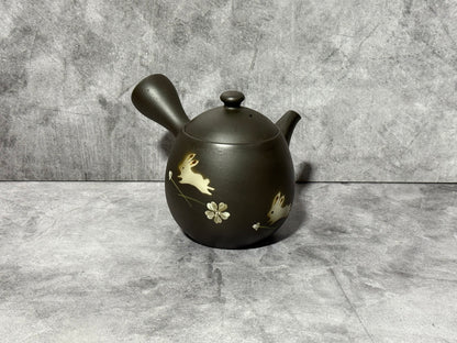 Fusensaku Kuro Usagi Black Tokoname-yaki Kyusu - Japanese Teapot