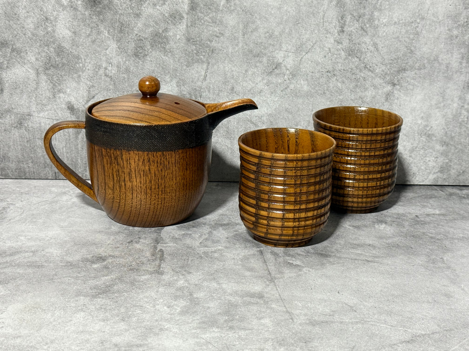 Maru Wooden Brown Kyusu - Japanese Teapot