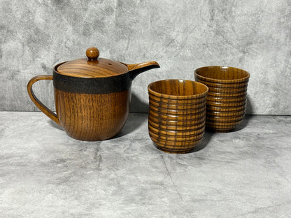 Maru Wooden Brown Kyusu - Japanese Teapot