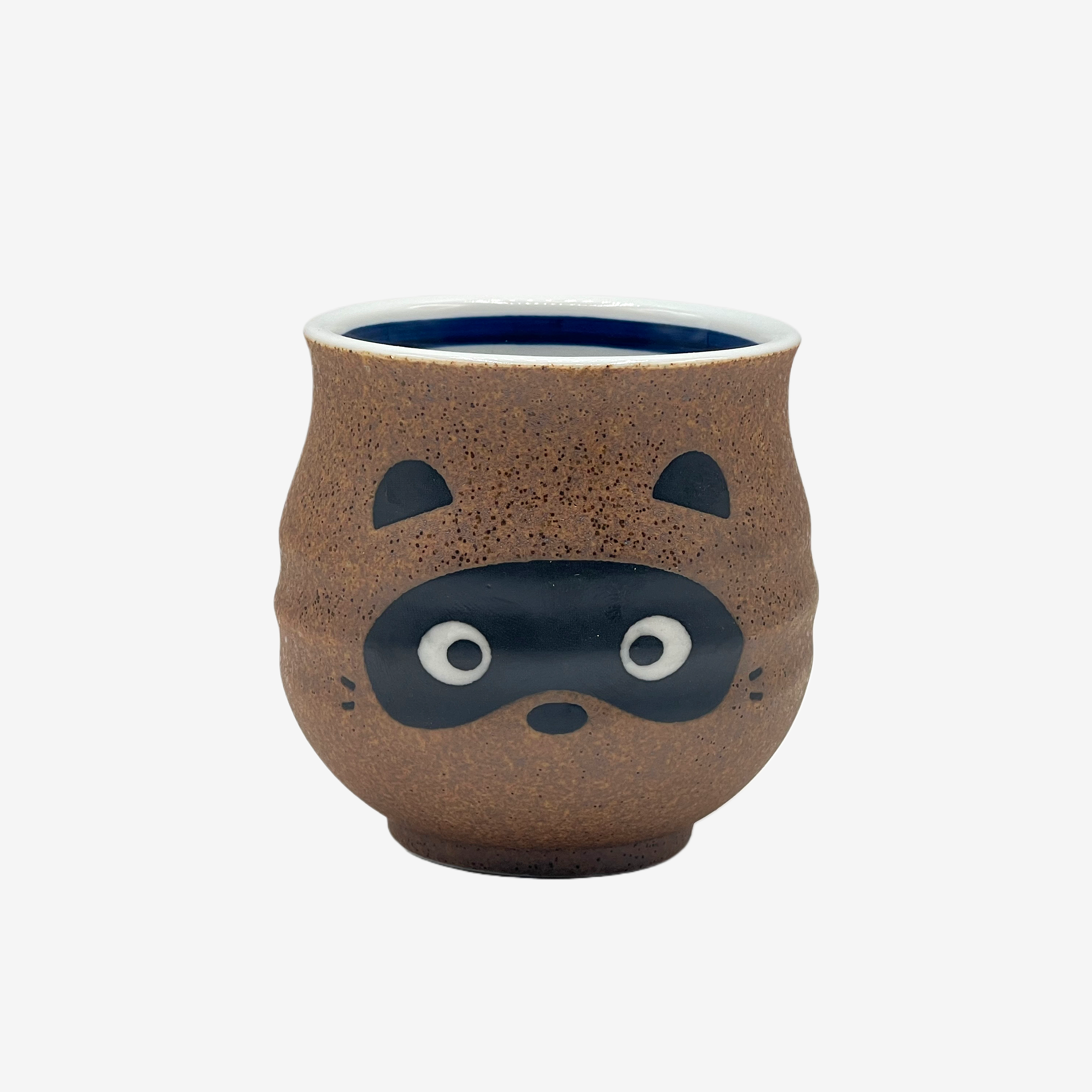 Tanuki Brown Mino-yaki Yunomi - Japanese Teacup