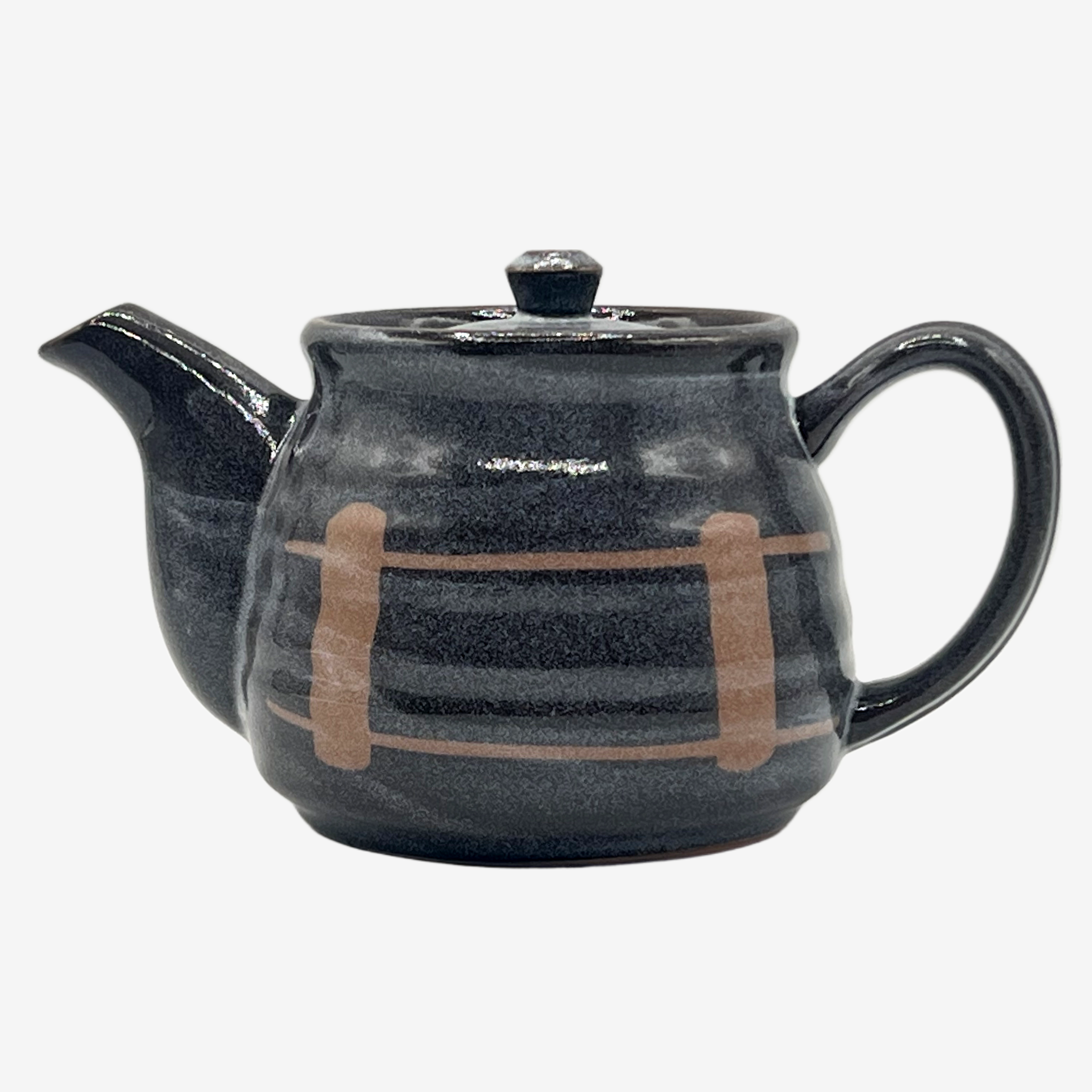 Nezumi Shino Rokubei Black Kyusu - Japanese Teapot