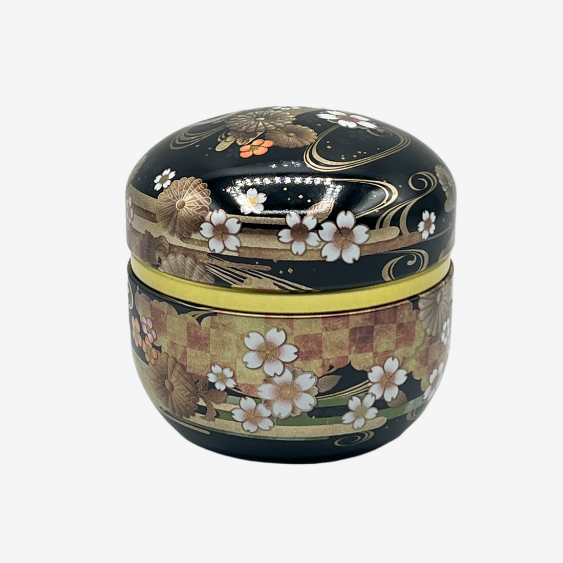 Matsuri Black Metal Tea Canister - Japanese Chazutsu