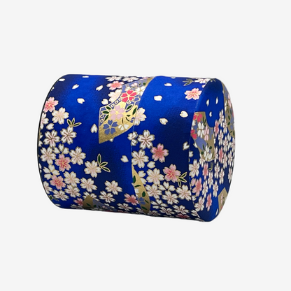 Matsuri Blue Washi Paper Wrapped Tea Canister - Japanese Chazutsu