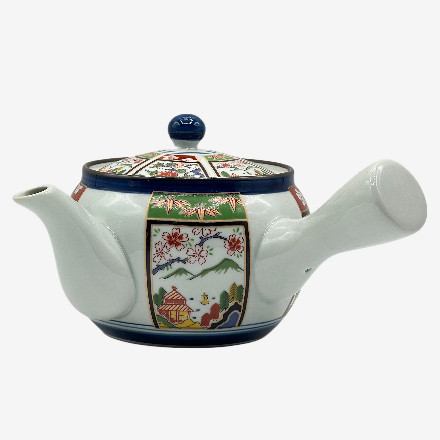 Nishiki Megumi White Arita Kyusu - Japanese Teapot