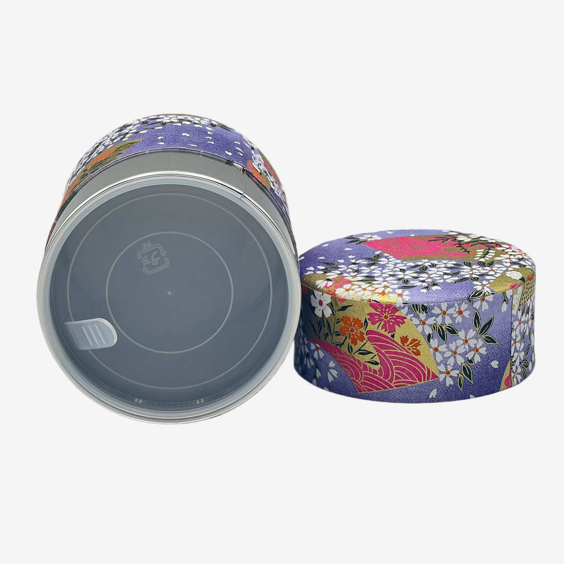 Purple Matsuri Washi Paper Wrapped Tea Canister (S) - Japanese Chazutsu