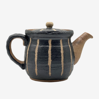 Hori Tokusa Black Mino-yaki Kyusu - Japanese Teapot