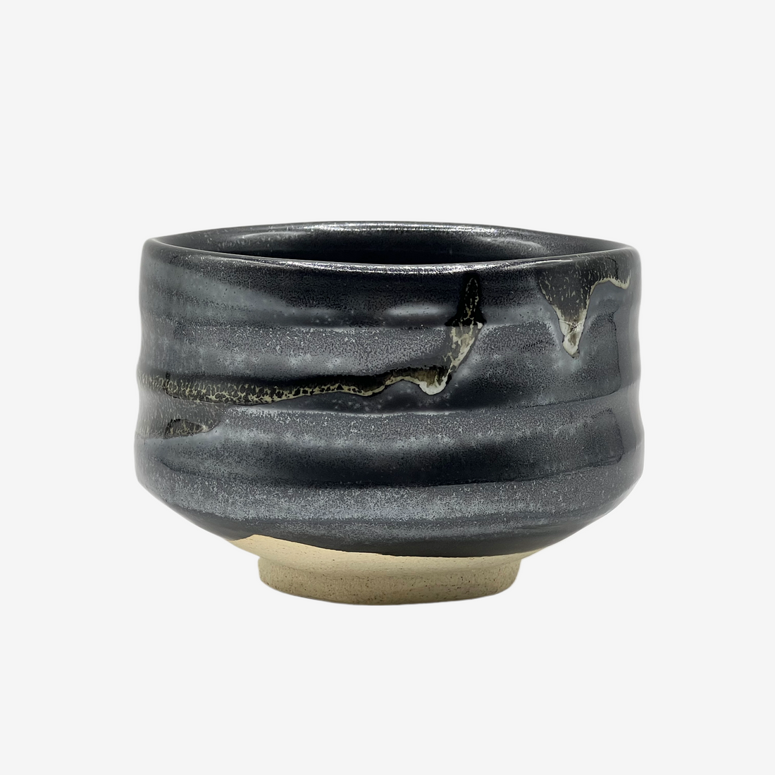 Kokuyu Urushi Black Mino-yaki Chawan - Japanese Matcha Bowl