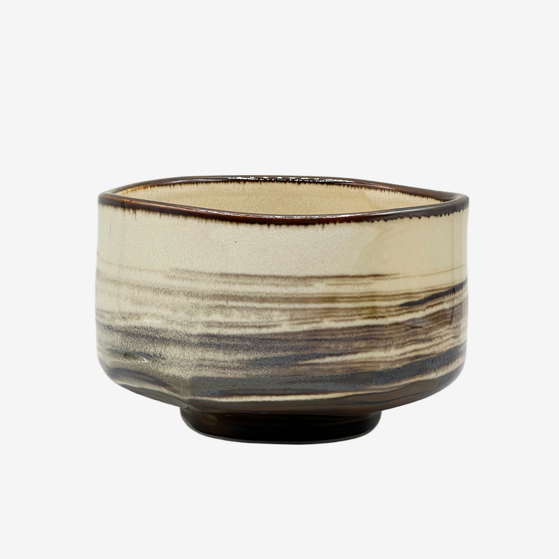 Ichiyama Brown Mino-yaki Chawan - Japanese Matcha Bowl