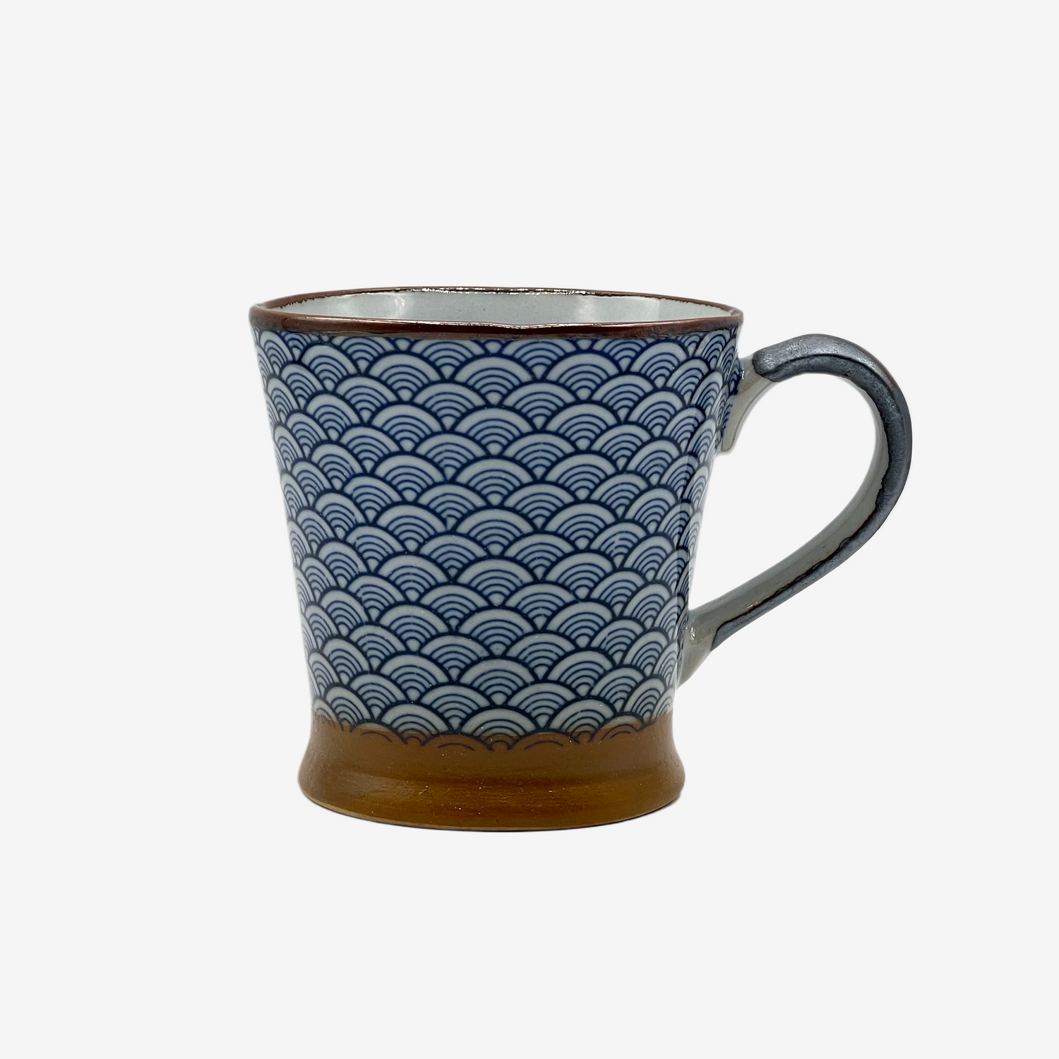 Komon Blue Mino-yaki Mug - Japanese Tea Mug