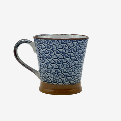 Komon Blue Mino-yaki Mug - Japanese Tea Mug