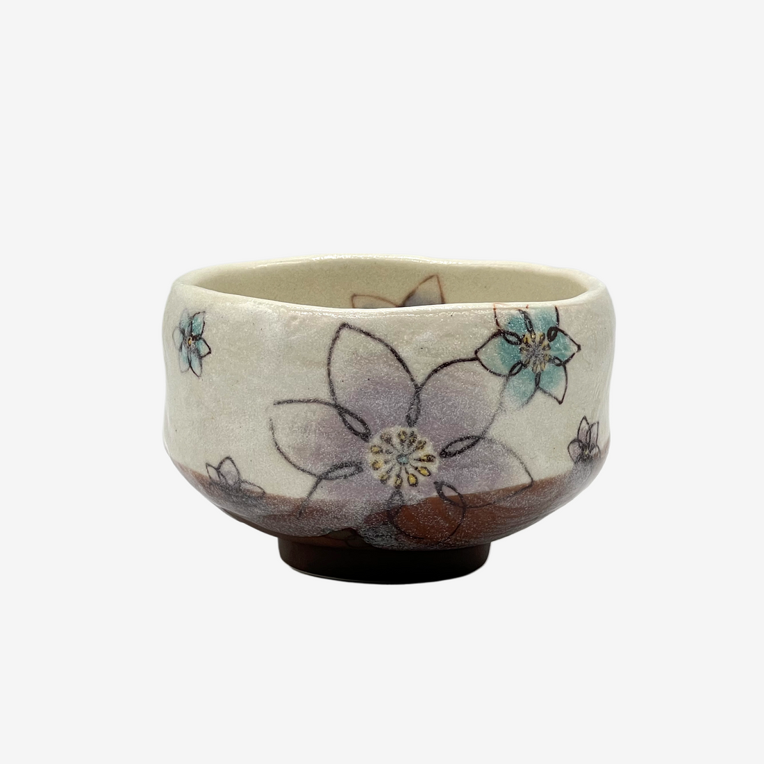 Keiko Hana Beige Mino-yaki Chawan - Japanese Mini Matcha Bowl