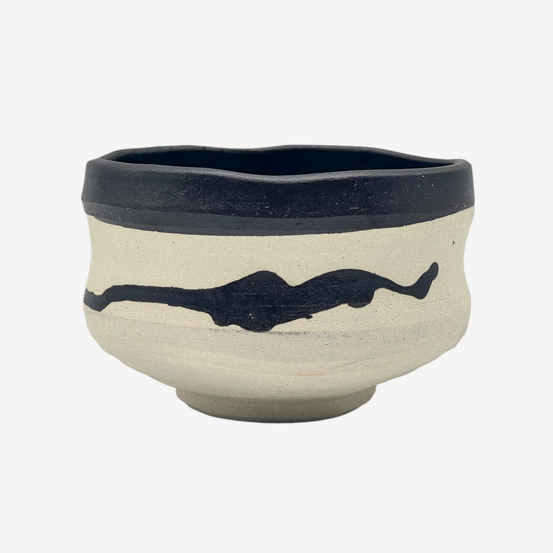 Kuroryu Rustic Black Shigaraki-yaki Chawan - Japanese Matcha Bowl