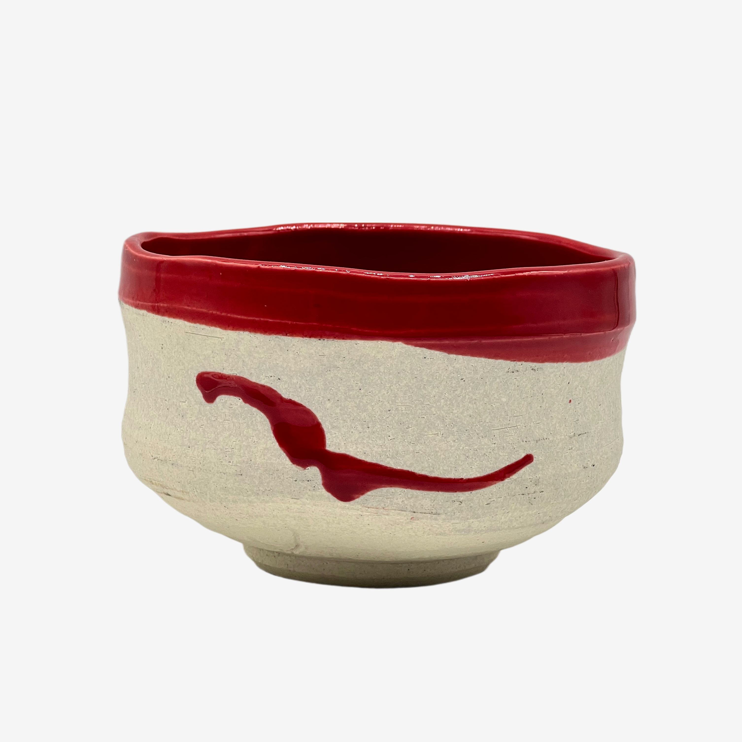 Seren Aka Rustic Red Shigaraki-yaki Chawan - Japanese Matcha Bowl