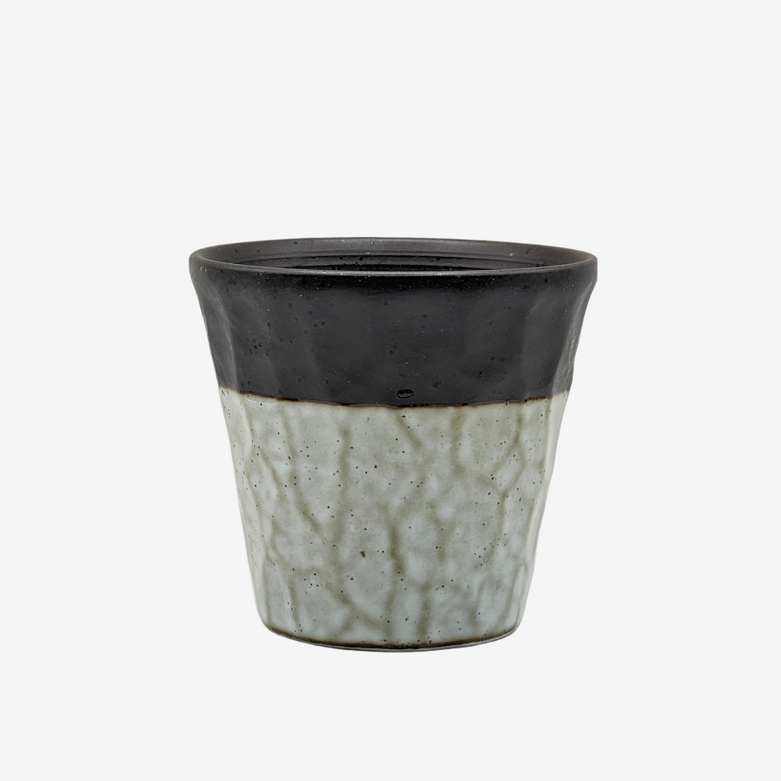 Nuriwake Gray Mino-yaki Yunomi - Japanese Teacup