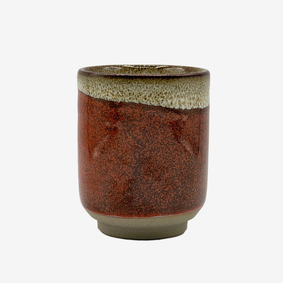 Tetsu Red Mino-yaki Yunomi - Japanese Teacup