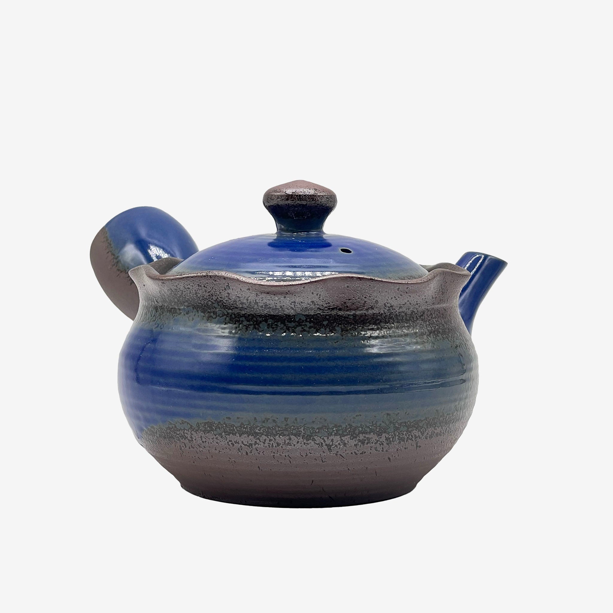 Hana Mizuki Blue Banko-yaki Kyusu - Japanese Teapot