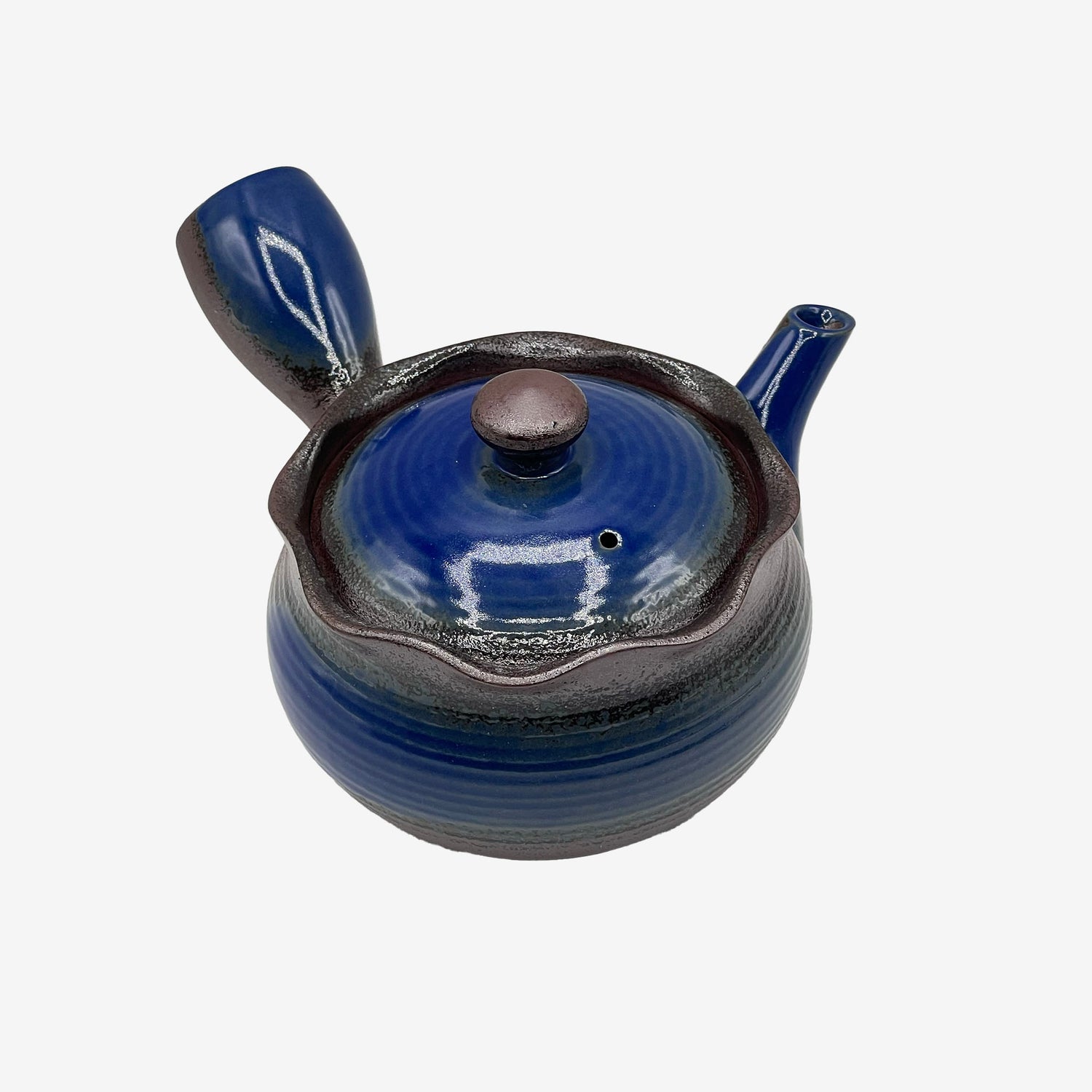 Hana Mizuki Blue Banko-yaki Kyusu - Japanese Teapot