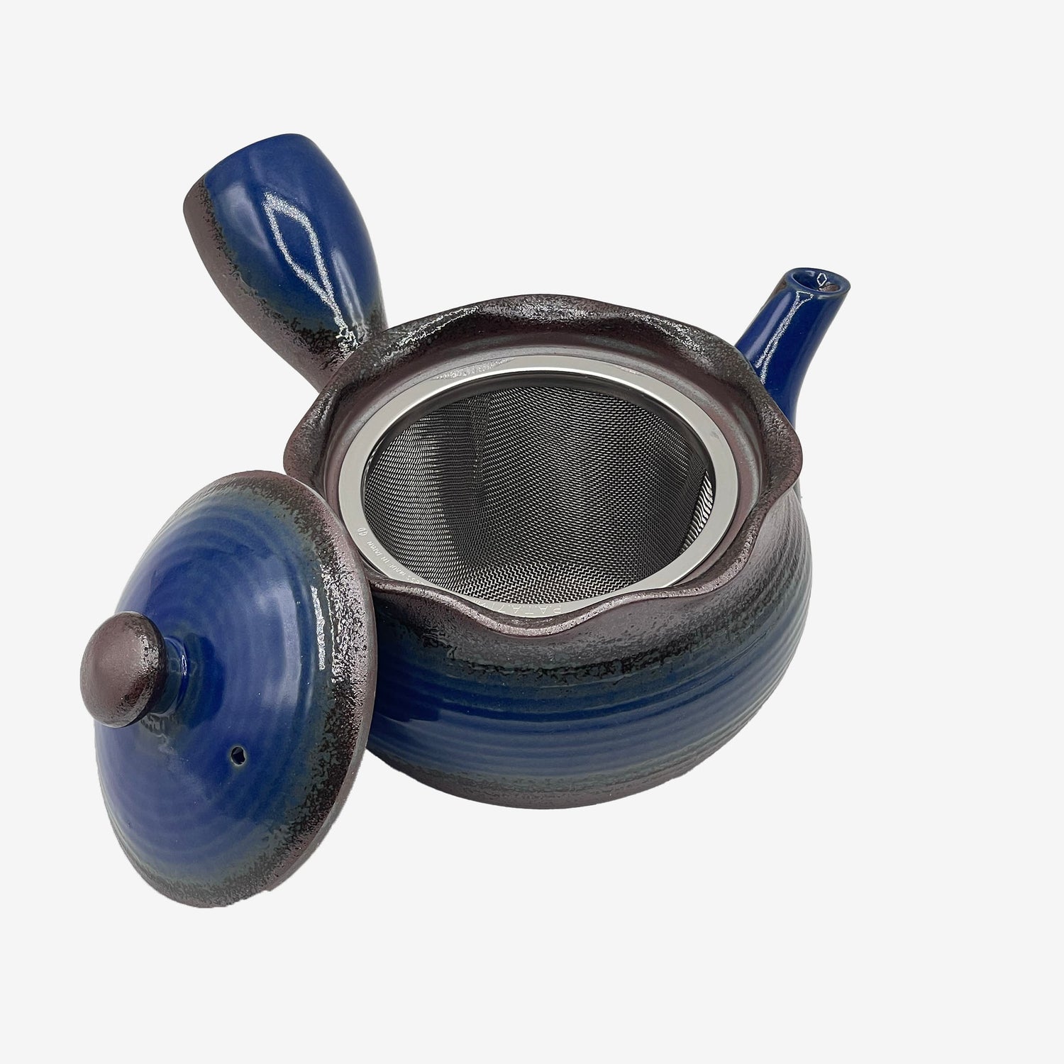 Hana Mizuki Blue Banko-yaki Kyusu - Japanese Teapot