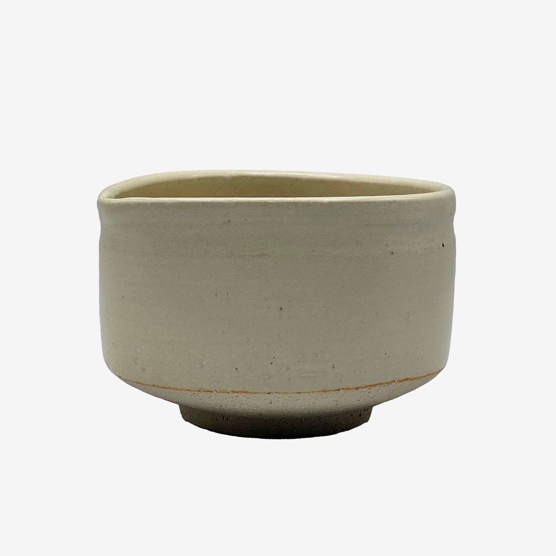 Shiro White Kataguchi Mino-yaki Chawan - Japanese Matcha Bowl