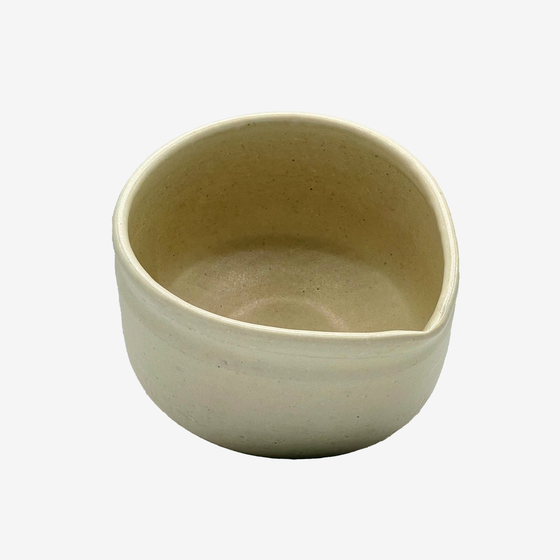 Shiro White Kataguchi Mino-yaki Chawan - Japanese Matcha Bowl