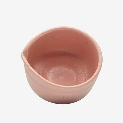 Momo Pink Kataguchi Mino-yaki Chawan - Japanese Matcha Bowl