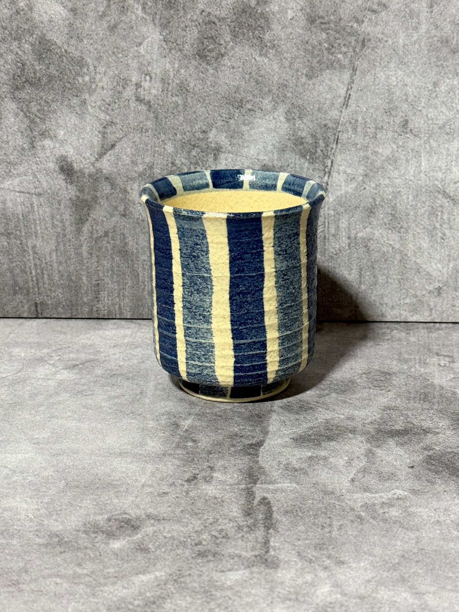 Aojukusa Blue Mino-yaki Yunomi - Japanese Teacup