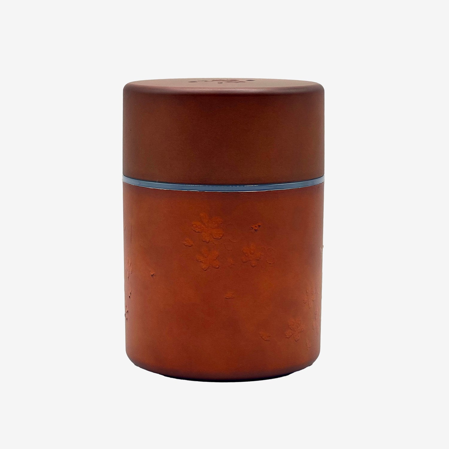 Sakura Brown Polished Grain Resin Tea Canister by Miyamoto Sangyo - Japanese Chazutsu