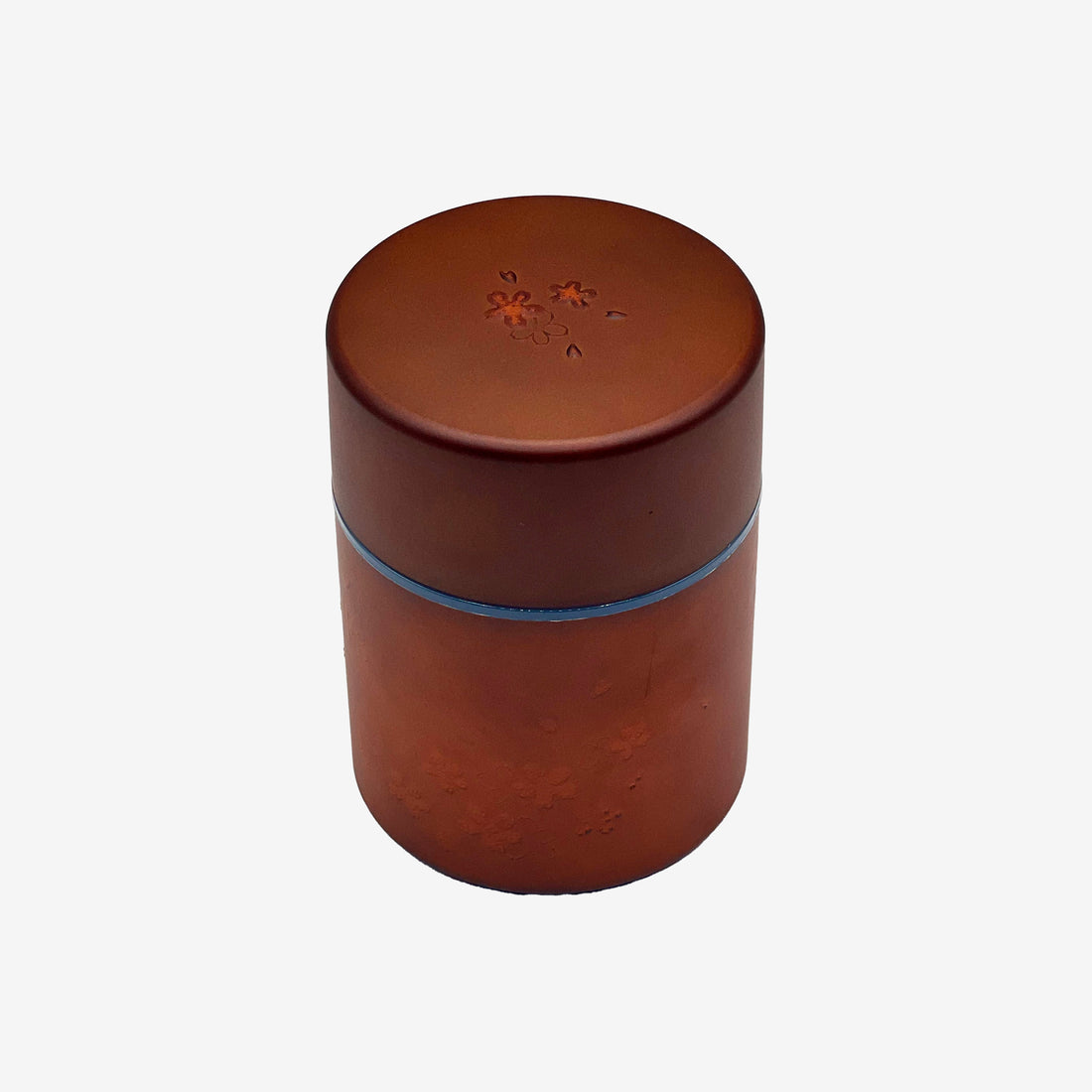 Sakura Brown Polished Grain Resin Tea Canister by Miyamoto Sangyo - Japanese Chazutsu