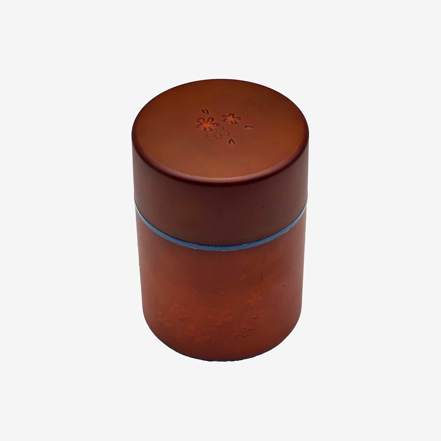 Sakura Brown Polished Grain Resin Tea Canister by Miyamoto Sangyo - Japanese Chazutsu