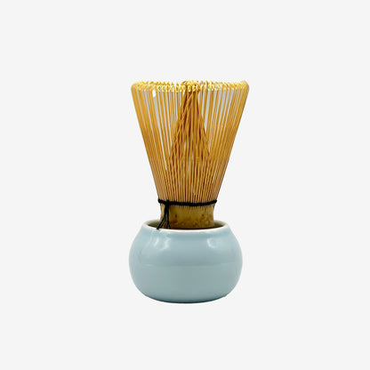 Yoshimura Celadon Blue Matcha Chasen Whisk Stand - Japanese Kusenaoshi