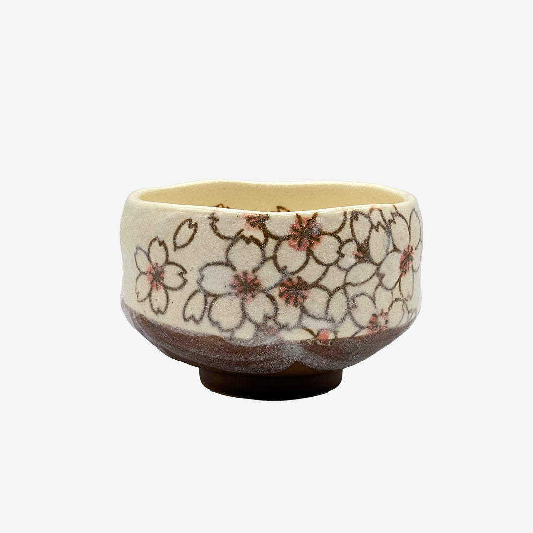 Hitomi Sakura Beige Mino-yaki Chawan - Japanese Mini Matcha Bowl