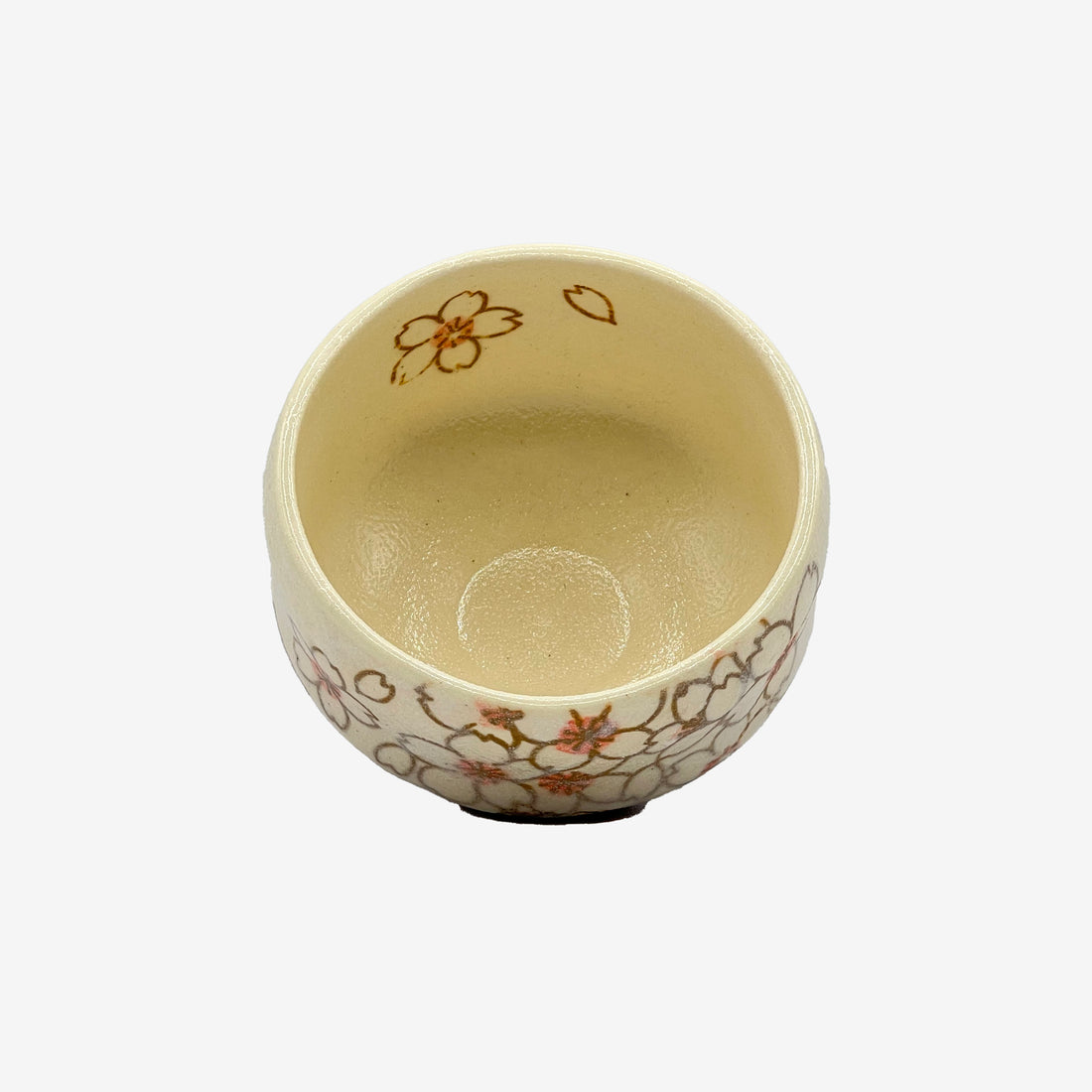 Hitomi Sakura Beige Mino-yaki Chawan - Japanese Mini Matcha Bowl