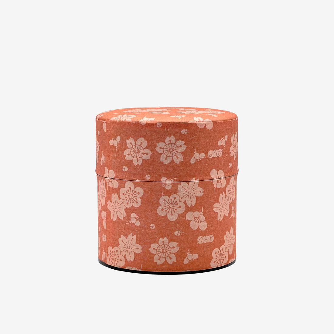 Sakuraume Cherry Blossom Pink Washi Paper Wrapped Tea Canister (S) - Japanese Chazutsu